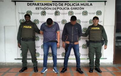 Presuntos «gota a gota» fueron sorprendidos en Garzón intimidando a comerciante