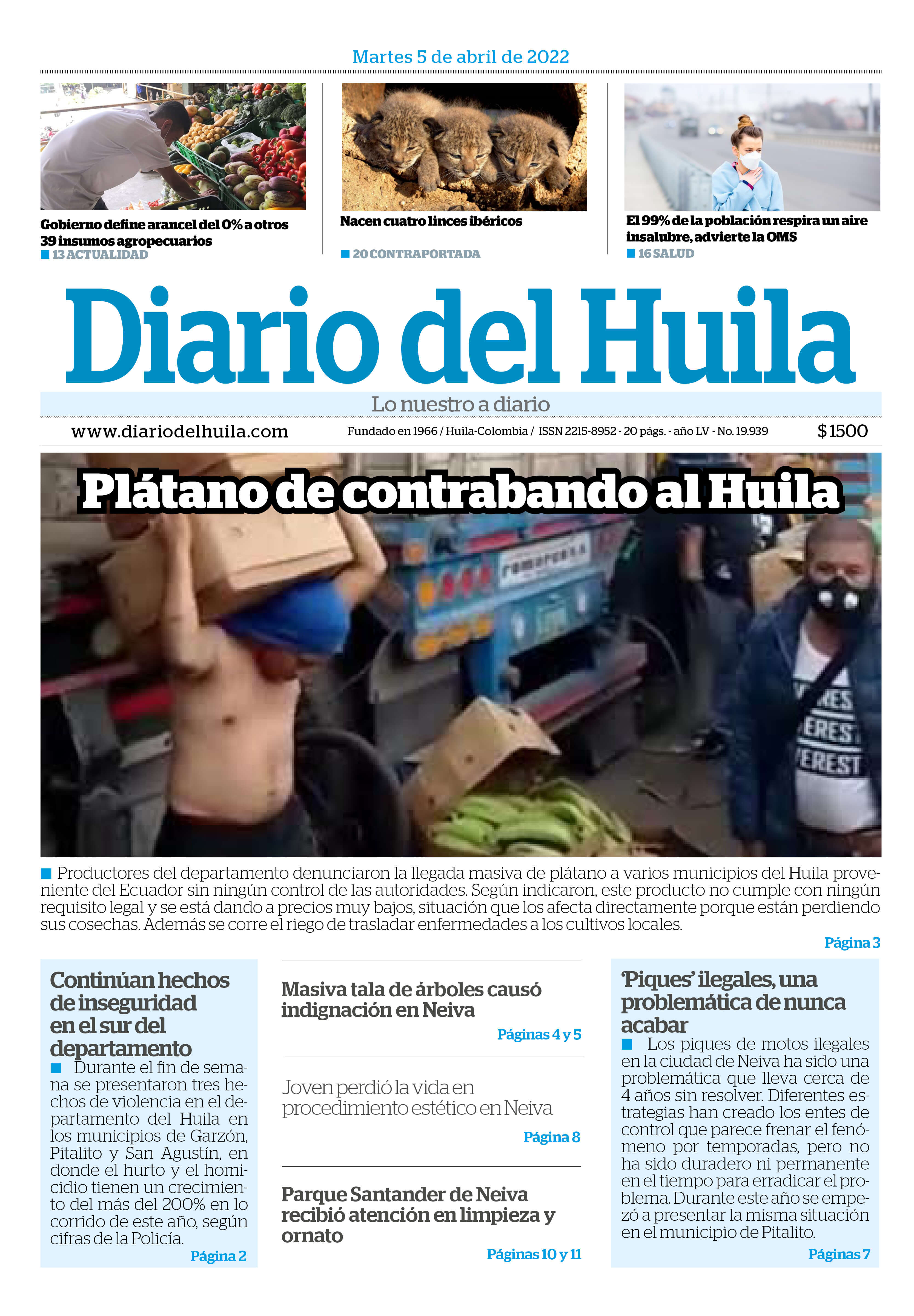 Diario del Huila 05 de abril de 2022