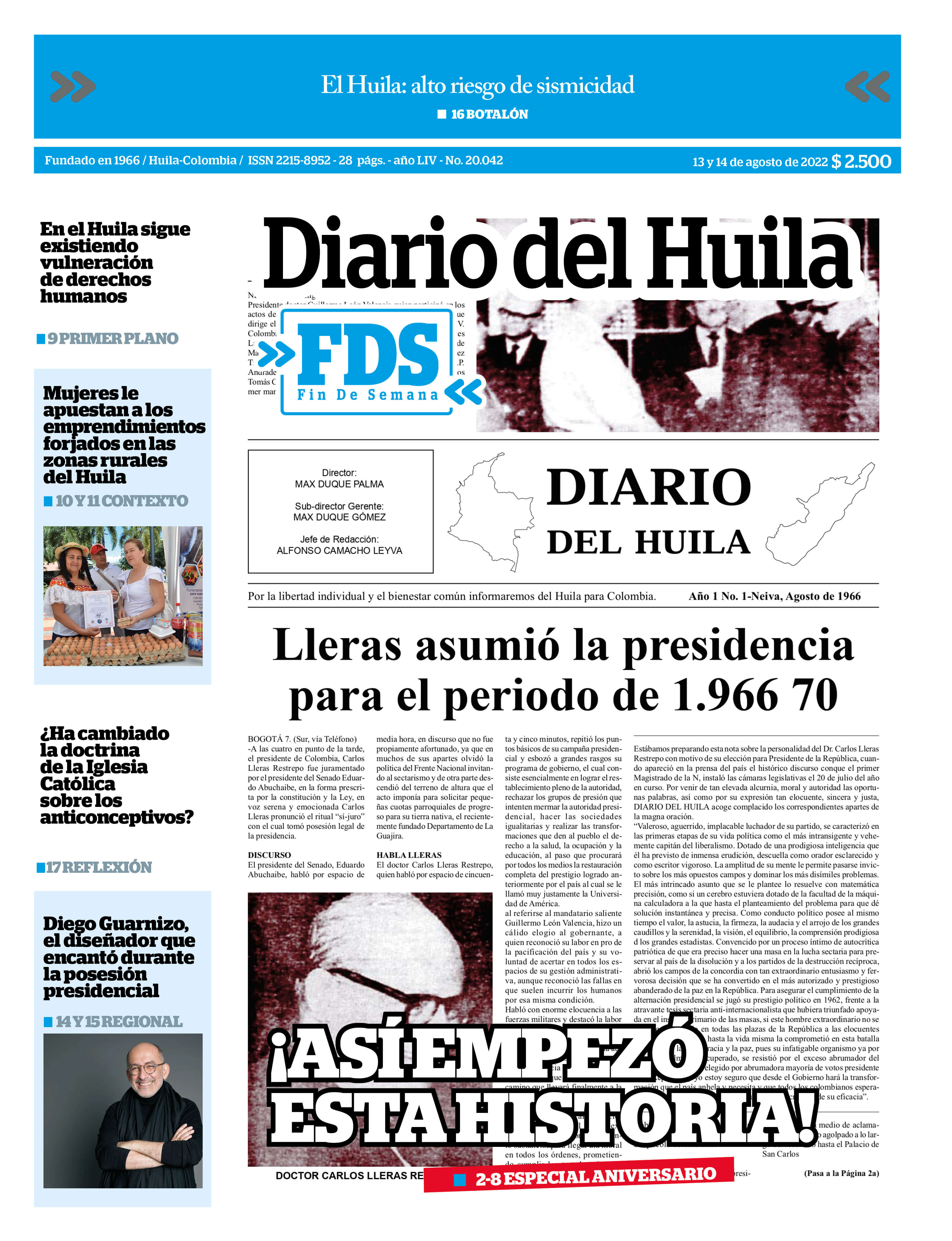 Diario del Huila 13 y 14 de agosto de 2022