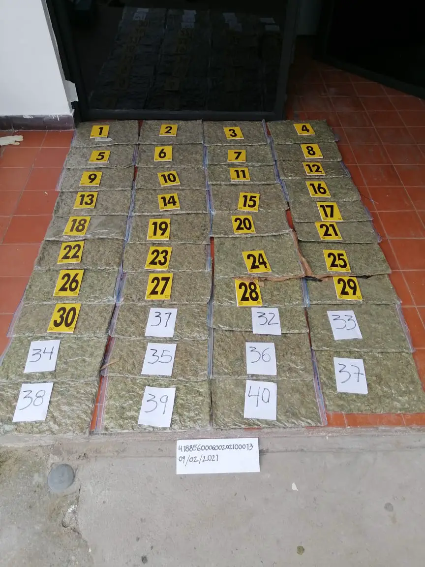 Capturados dos hombres con 20 kilos de marihuana en Yaguará