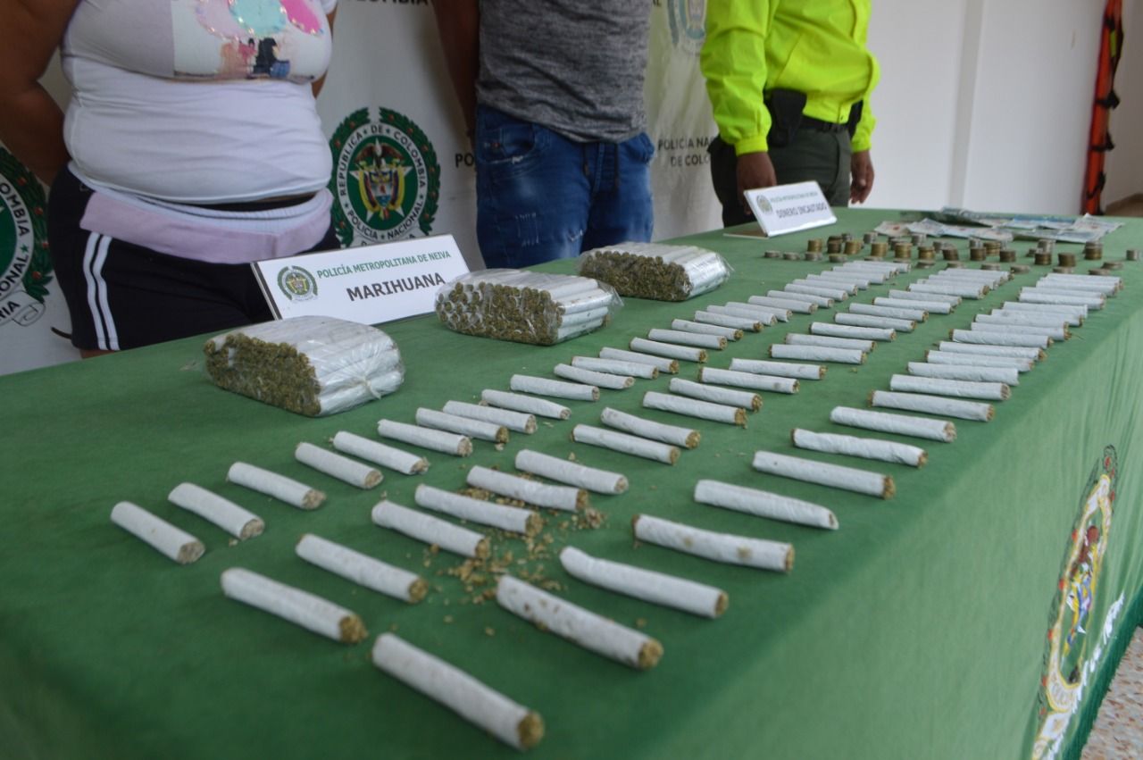 Con varias dosis de marihuana fueron capturadas dos personas en comuna 6 de Neiva