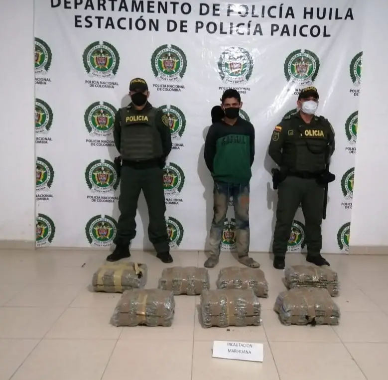 Capturado con 33 kilos de marihuana en la vía Paicol – Neiva