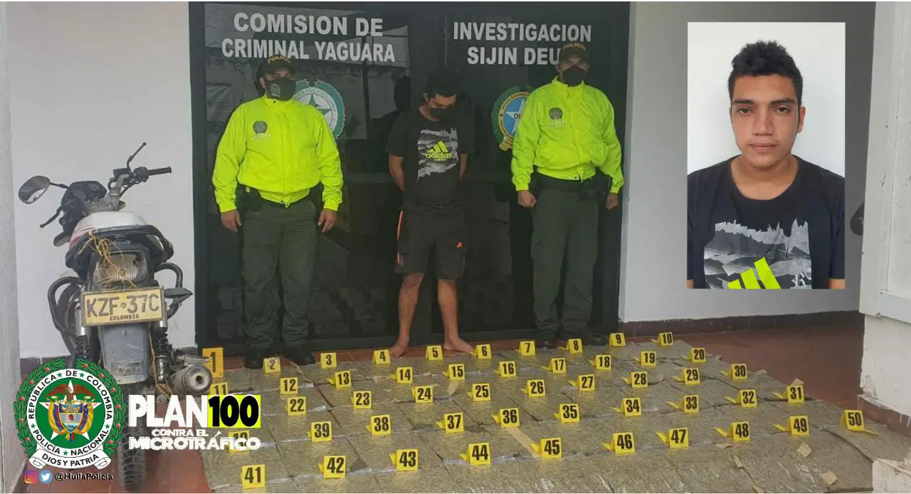 Capturado en Yaguará con 25 kilos de marihuana