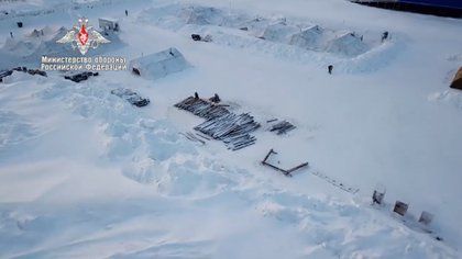 Una de las bases en el Ártico, en la captura de pantalla de un video de Ministerio de Defensa ruso.
