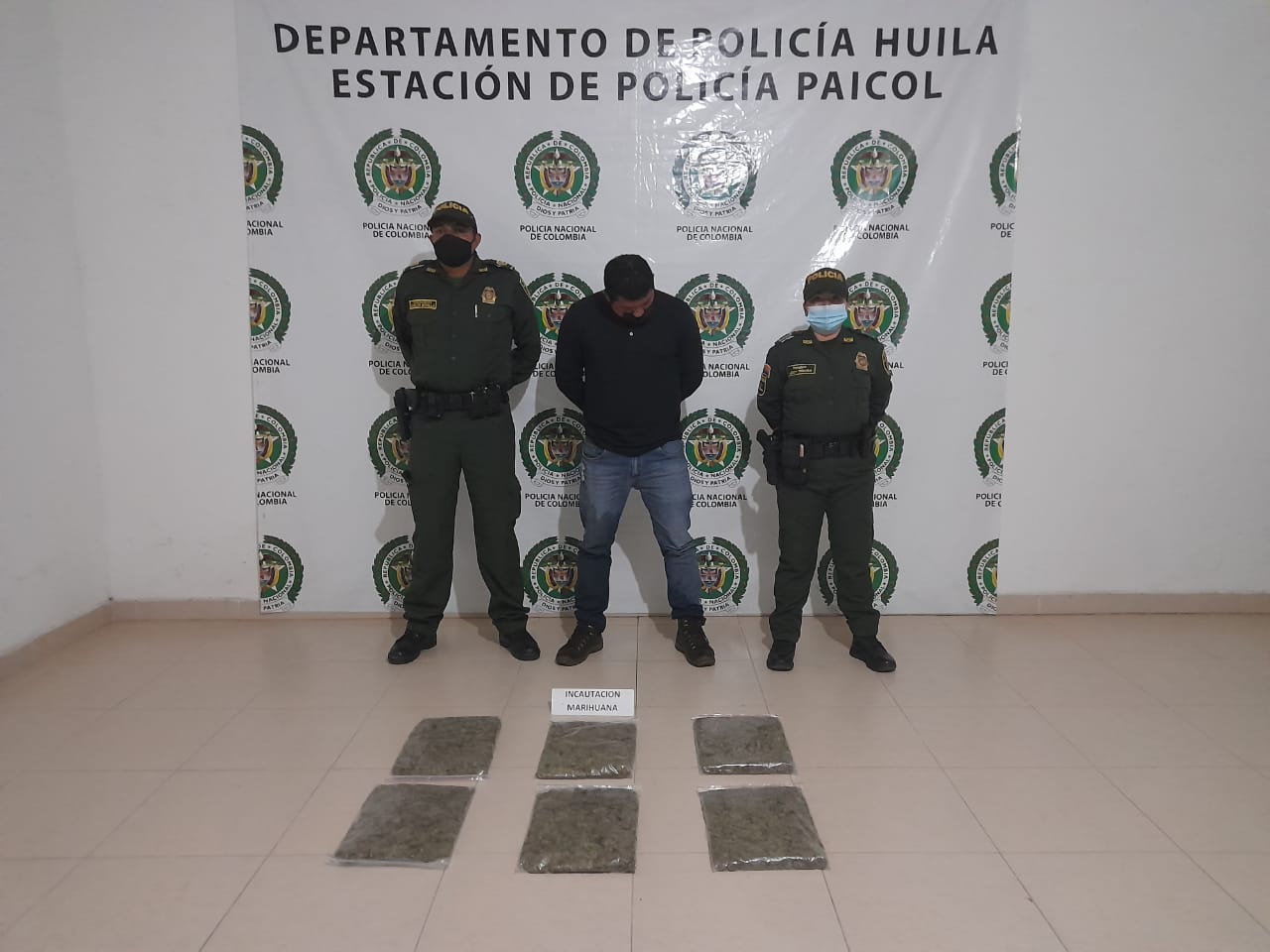 Con 3 kilos de marihuana fue capturado sujeto en Paicol
