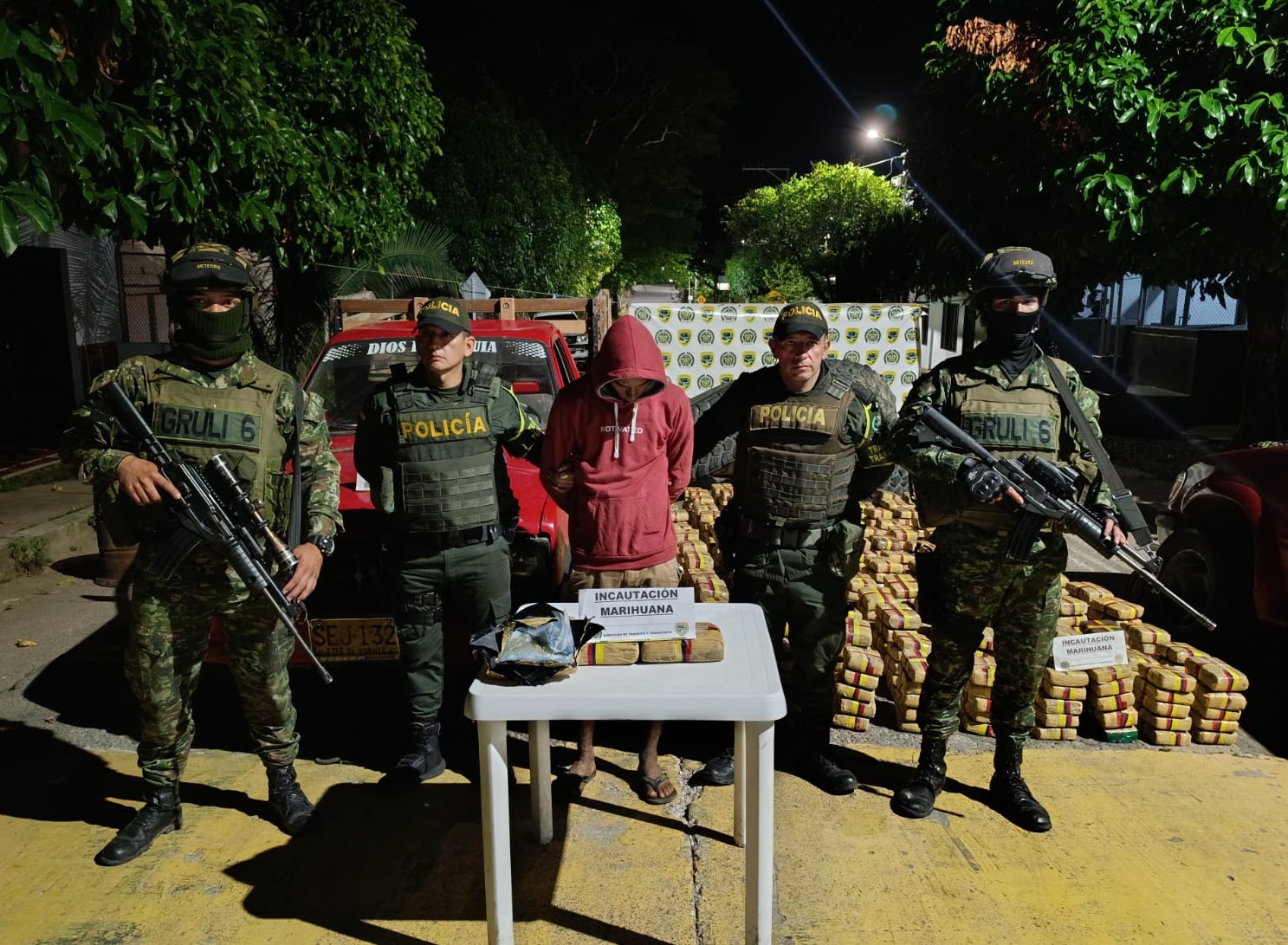 Cayó cargamento de 745 kilos de marihuana en Paicol, Huila