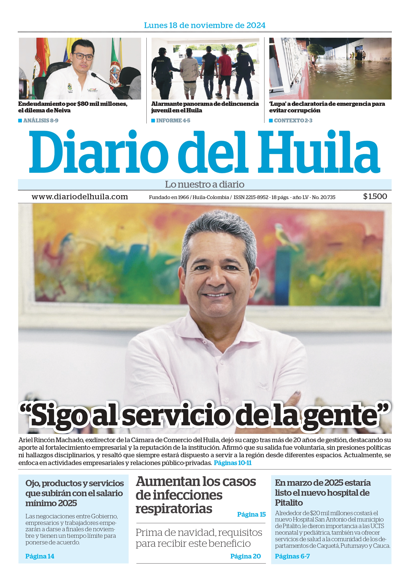 Diario del Huila 18 de noviembre de 2024