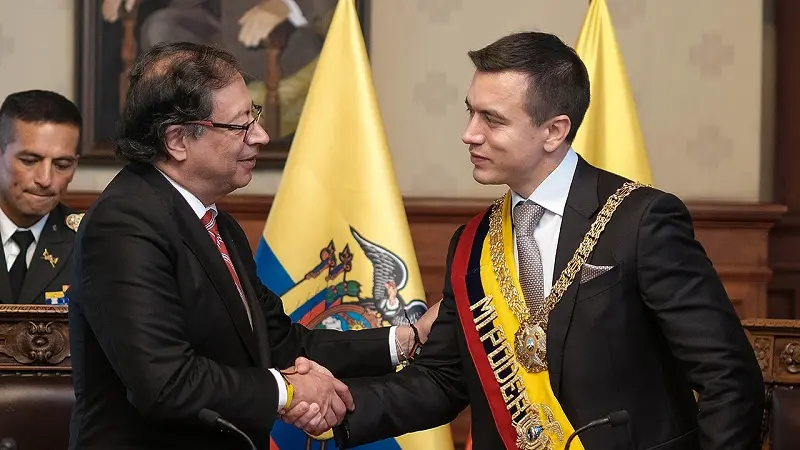 Petro se reunió con el presidente de Ecuador, Daniel Noboa