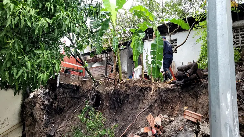 Deslizamiento en el barrio Chapinero de Neiva