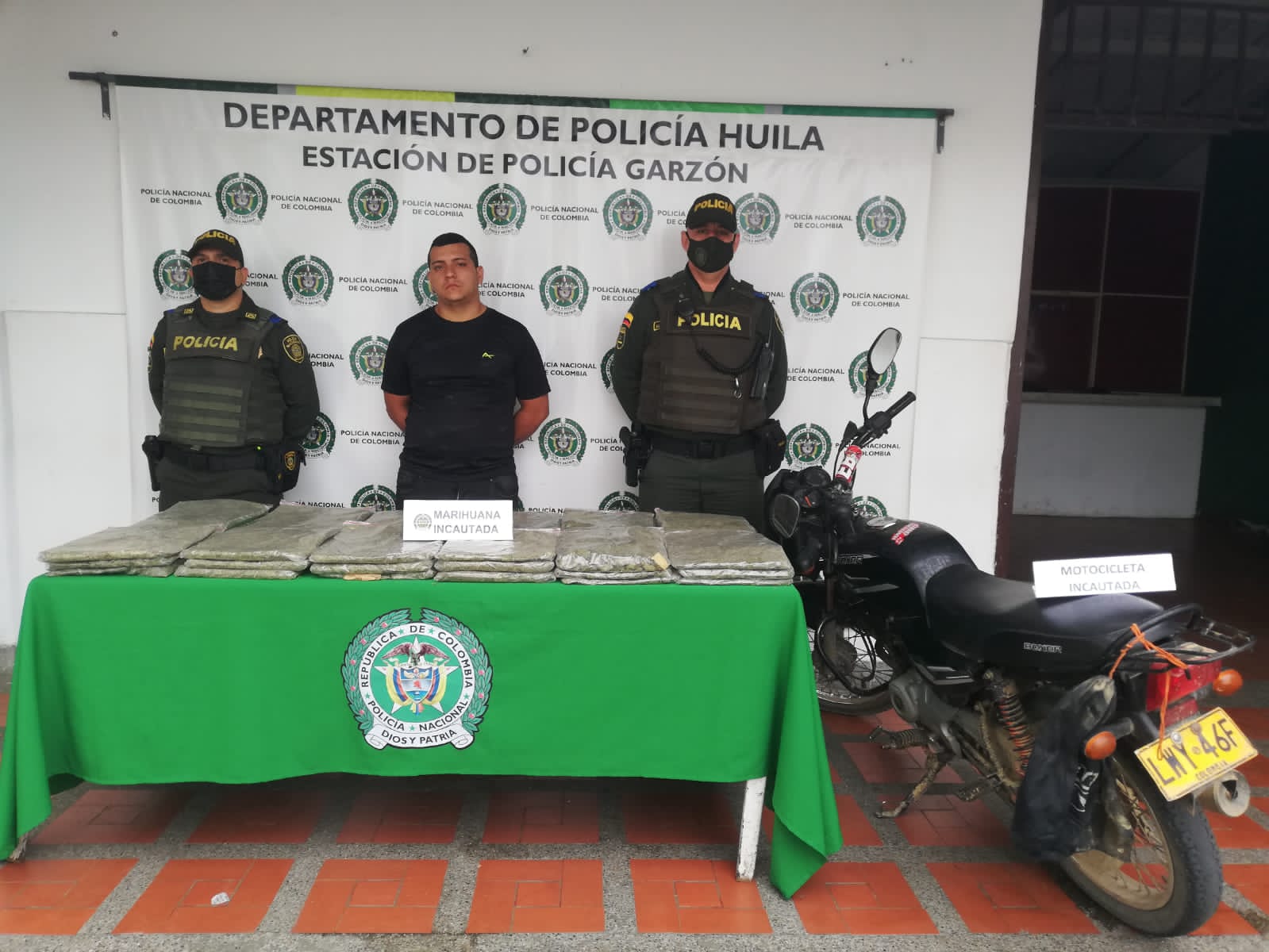 Fue capturado con 15 kilos de marihuana en Garzón