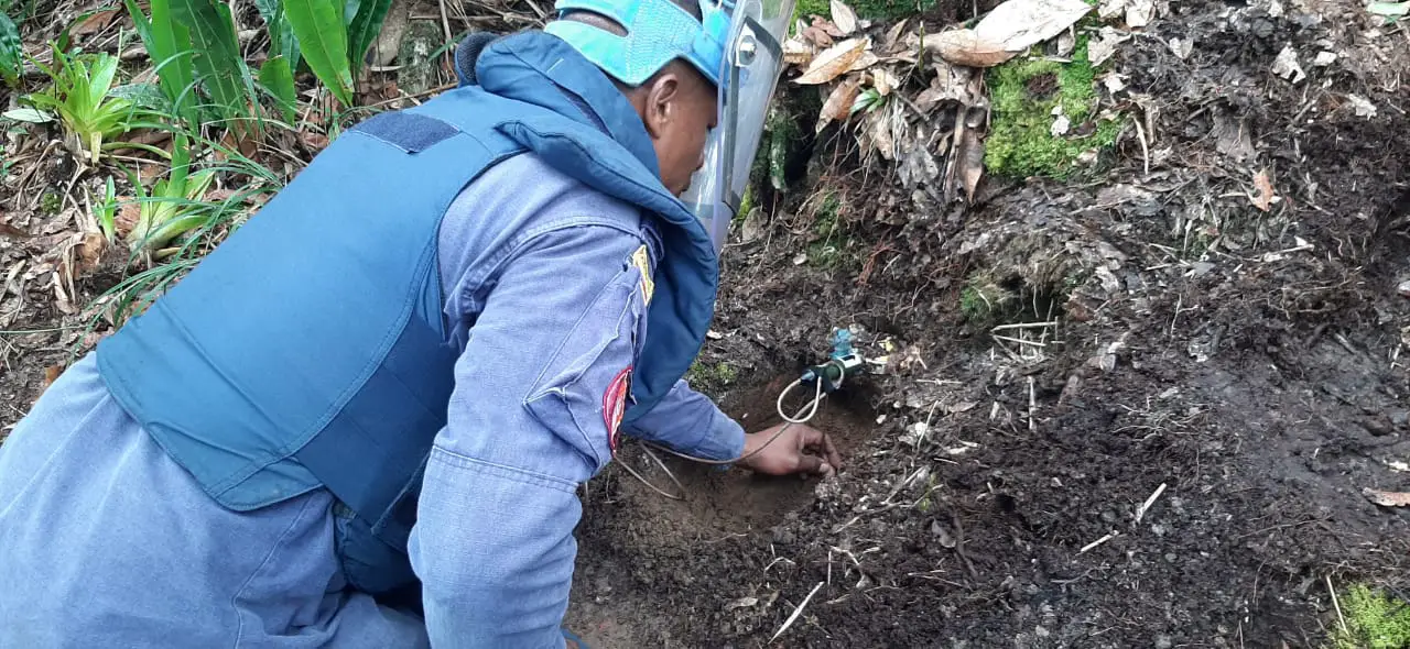 230 mil metros libre de sospecha de contaminación por minas antipersonal