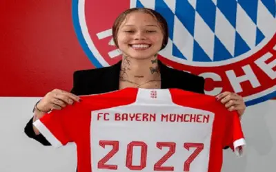 Ana María Guzmán, fue presentada como nueva jugadora del Bayern Múnich