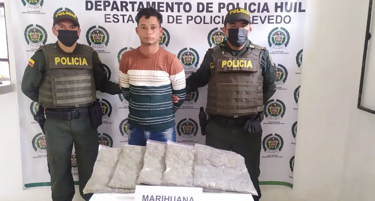 Detenido con más de 2.700 dosis de marihuana en el sur del Huila