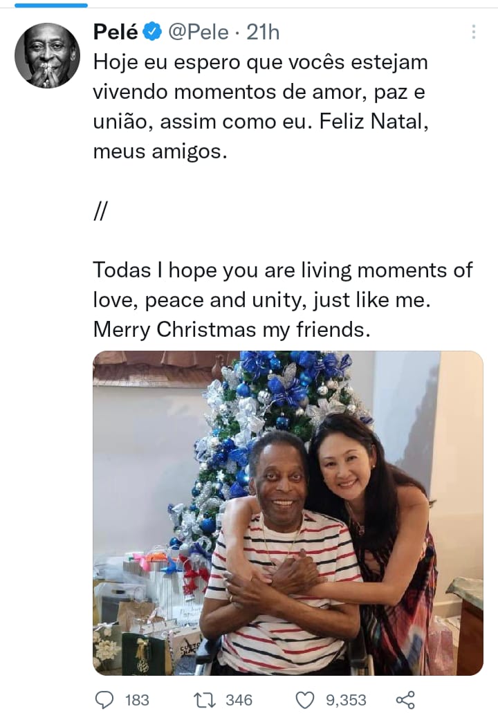 Pelé celebró la Navidad en familia tras dejar el hospital