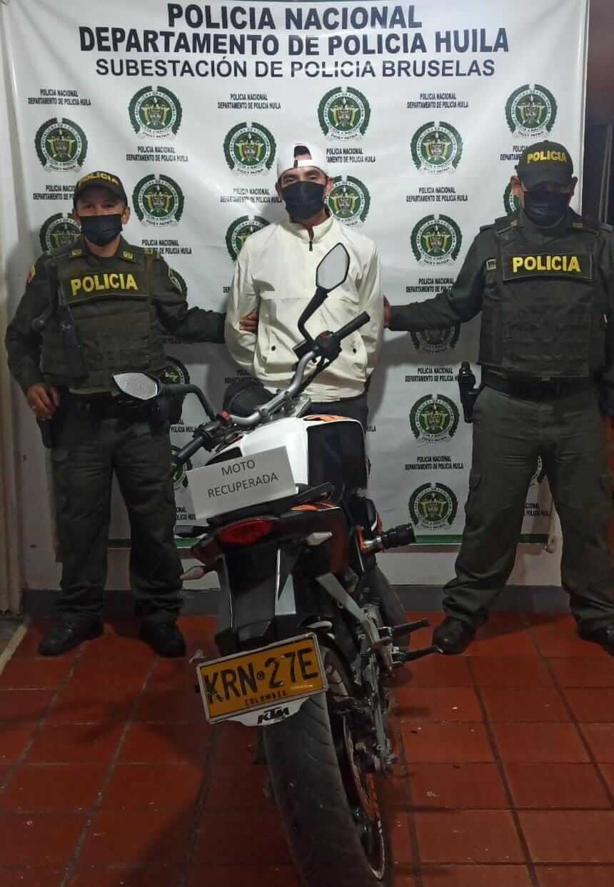 Se movilizaba en una moto robada en Pitalito