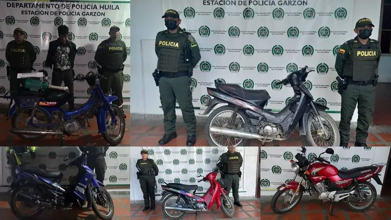 En Garzón, Huila, recuperaron cinco motos robadas