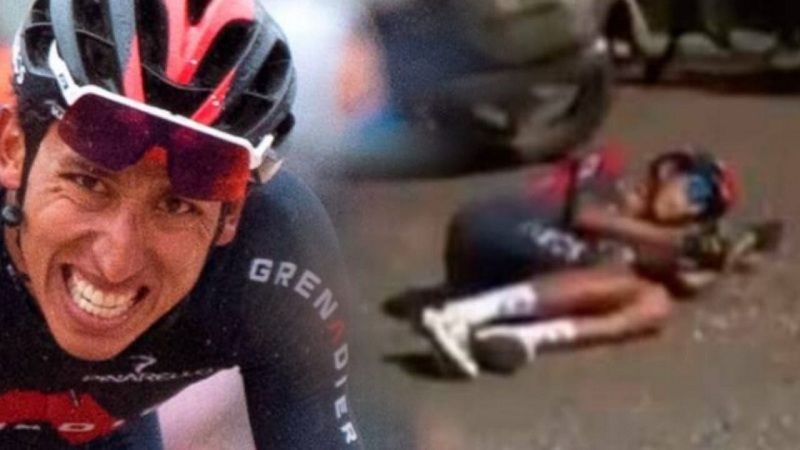 Egan Bernal sufrió una caída en el Tour de Dinamarca