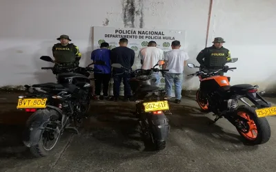Cuatro hombres fueron capturados con motos robadas