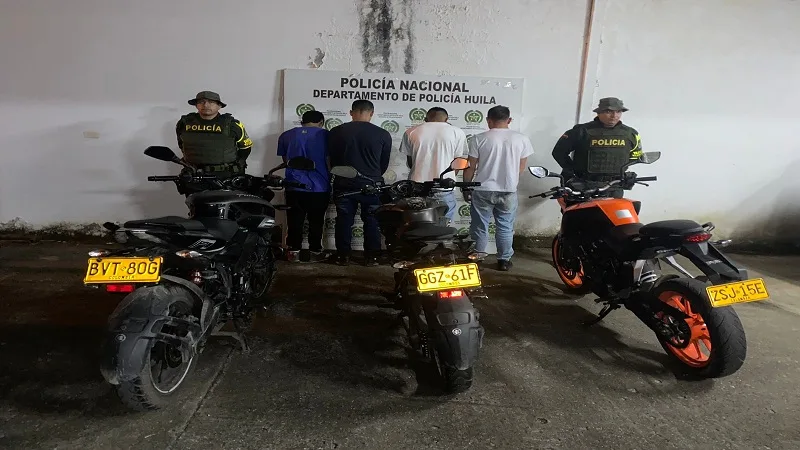 Cuatro hombres fueron capturados con motos robadas