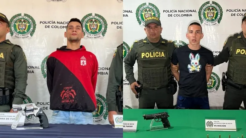 Dos hombres fueron capturados con armas de fuego en Neiva