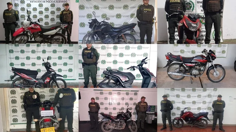 14 motocicletas han recuperado en el Huila en lo que va del año