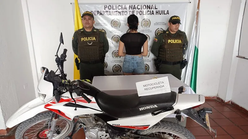 Aprehendida por el robo de una moto en el sur del Huila