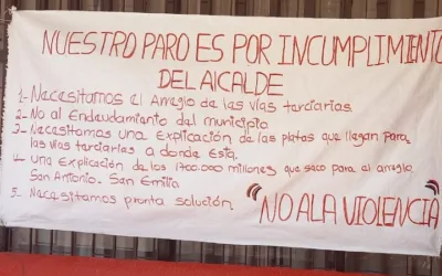 En Colombia, Huila, también protestan por incumplimientos