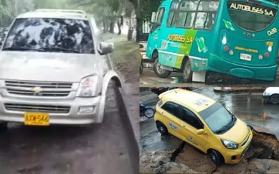 Varios vehículos sufrieron daños por huecos en Neiva