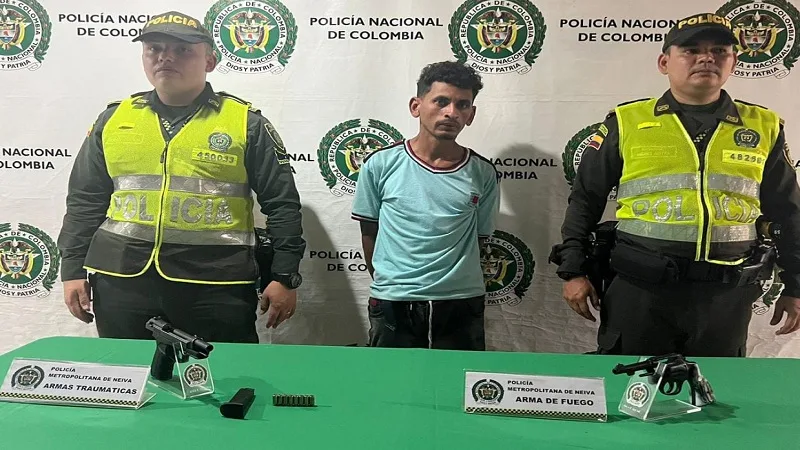 Capturado en Neiva con dos armas de fuego