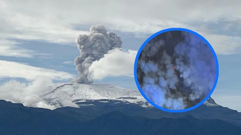 Así se ve el volcán Nevado del Ruiz desde el espacio