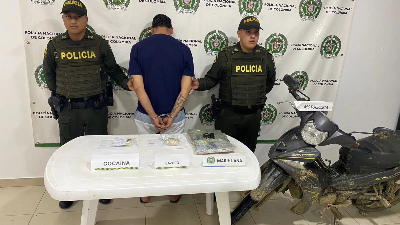 Capturan a un hombre con bazuco y base de coca  en Guadalupe