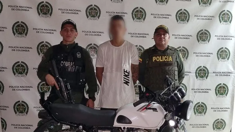 Fue detenido en una moto hurtada en Campoalegre, Huila