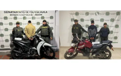 Capturados en Garzón y en Guadalupe por hurto de motocicletas