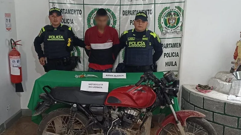 Utilizó un cuchillo para hurtarse una moto en el sur del Huila