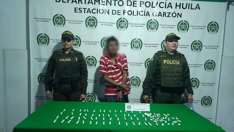 Alias ‘Reinel’ fue capturado con varias dosis de marihuana y bazuco en Garzón