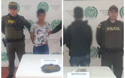 Dos personas capturadas en Tarqui Huila, por transportar marihuana