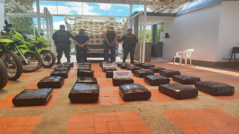 Incautan 150 kilos de marihuana en vehículo de transporte de alimentos