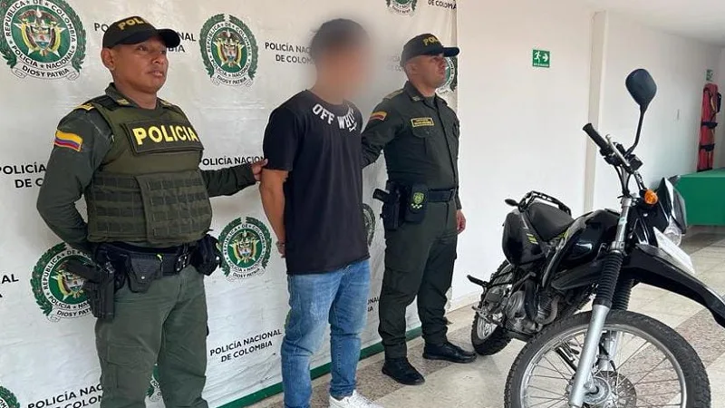 Recuperación de motocicleta y captura en el barrio Quirinal de Neiva