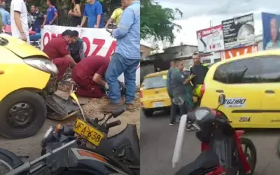 Taxista se fugó después de atropellar a un motociclista en la Avenida Buganviles, Neiva