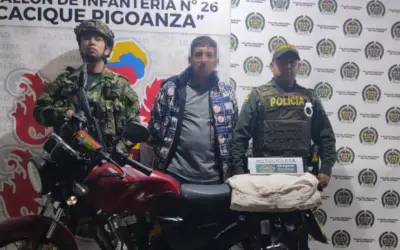 Capturado en La Plata, Huila, hombre que transportaba 50 kilos de marihuana en moto