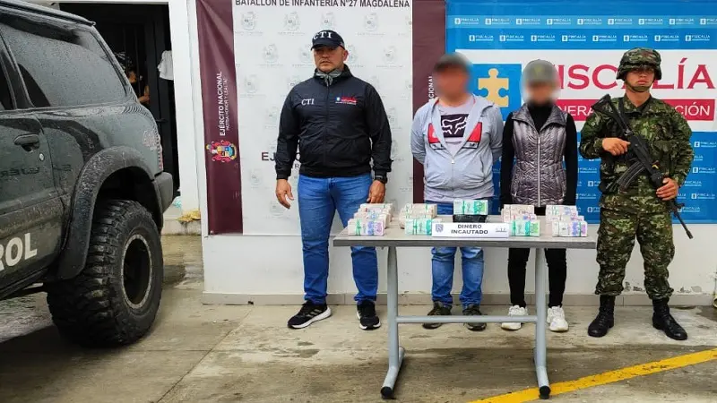 Pareja fue capturada con $570 millones en el sur del Huila