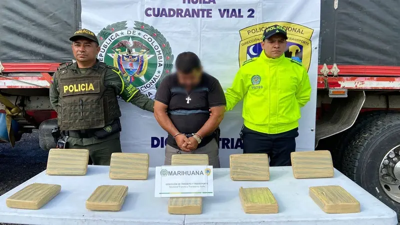 1.400 kilos de marihuana fue incautada en operativo en el Huila