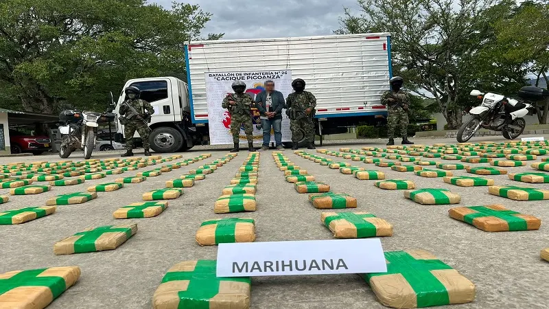 Incautados 290 kilos de marihuana de la estructura ‘Dagoberto Ramos’ en Huila