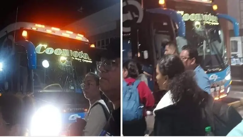 Bus de Coomotor fue atacado con piedras en la vía Neiva – Bogotá