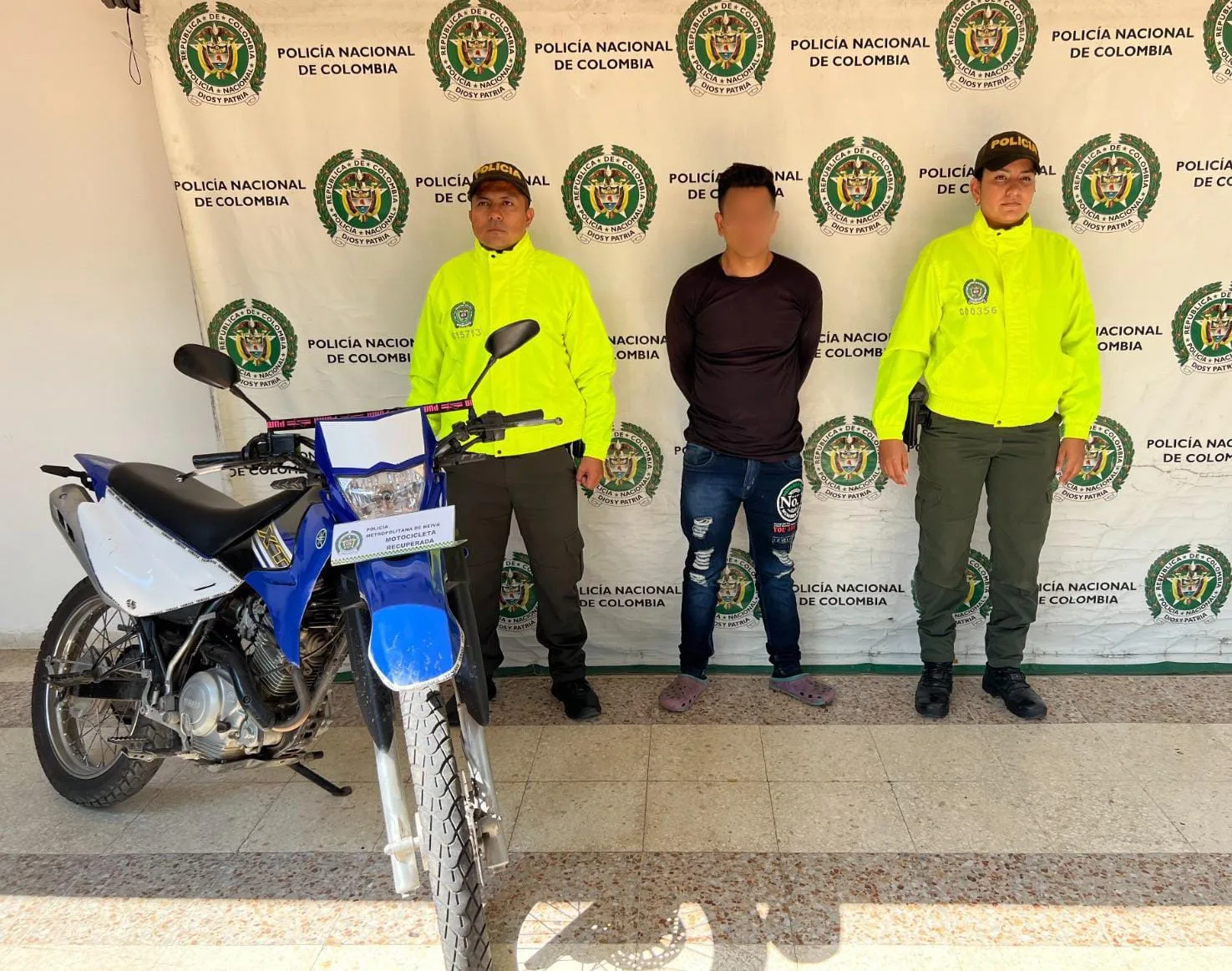 Policía capturó a hombre con motocicleta hurtada en Palermo, Huila