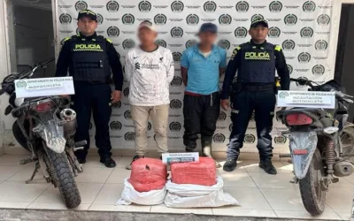 Capturados ‘Los Mellizos’ con 12 kg de marihuana en La Plata, Huila