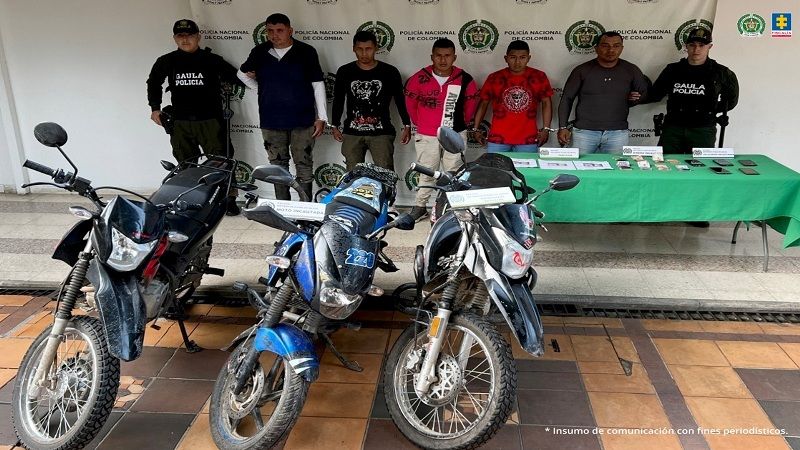 Huila: Cinco presuntos integrantes del frente Ismael Ruiz, enviados a prisión