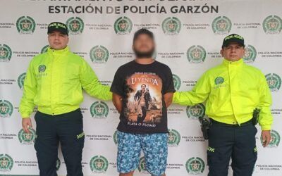 Alias ‘Barbas’ capturado en Garzón, Huila: tiene 14 anotaciones judiciales