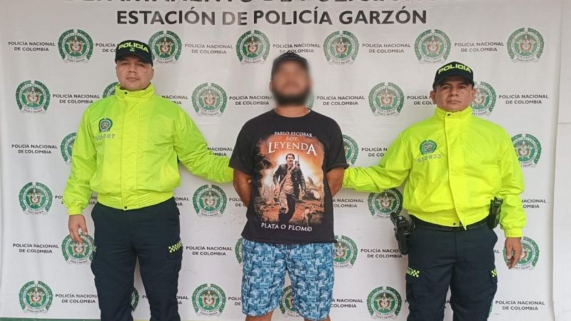 Alias ‘Barbas’ capturado en Garzón, Huila: tiene 14 anotaciones judiciales