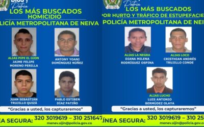 Estos son los 7 delincuentes más buscados en Neiva